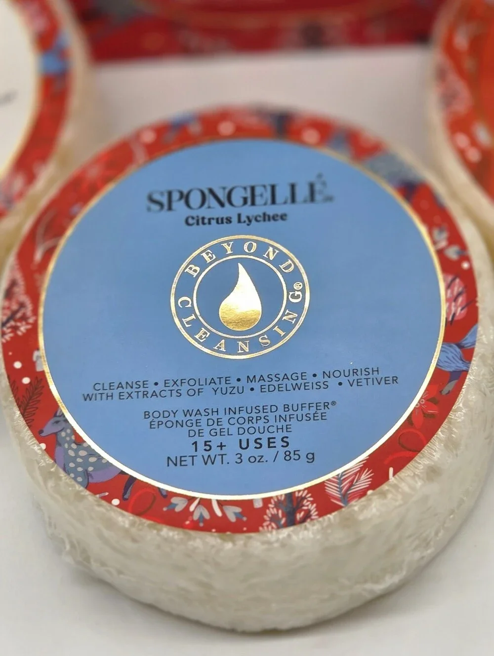 Spongellé Bath Buffer Set -Citrus Lychee, Peppermint Sugar, Cinnamon Amber